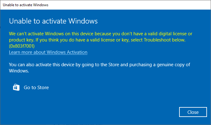 error code Come attivo Windows tramite telefono?