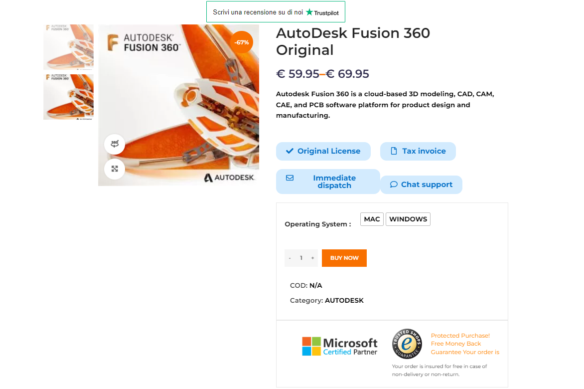 Fusion 360 Prezzo