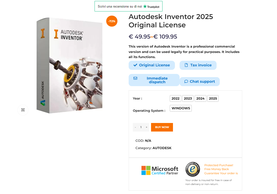 Autodesk Inventor Prezzo